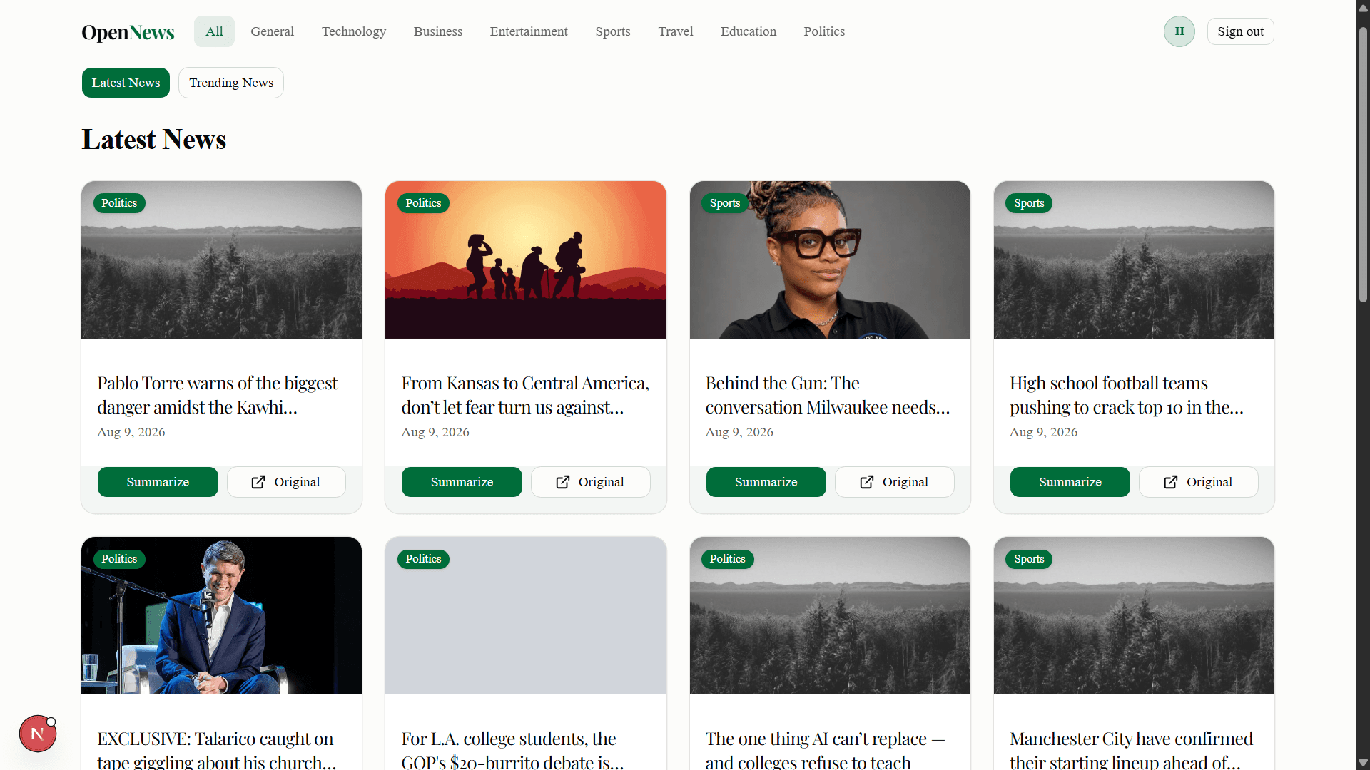 OpenNews - AI News Aggregator
